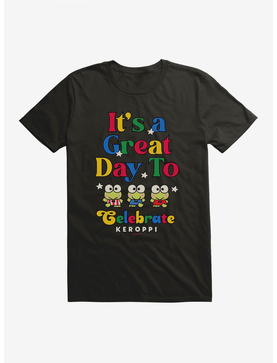 Keroppi It's A Great Day To Celebrate T-Shirt, BLACK, hi-res
