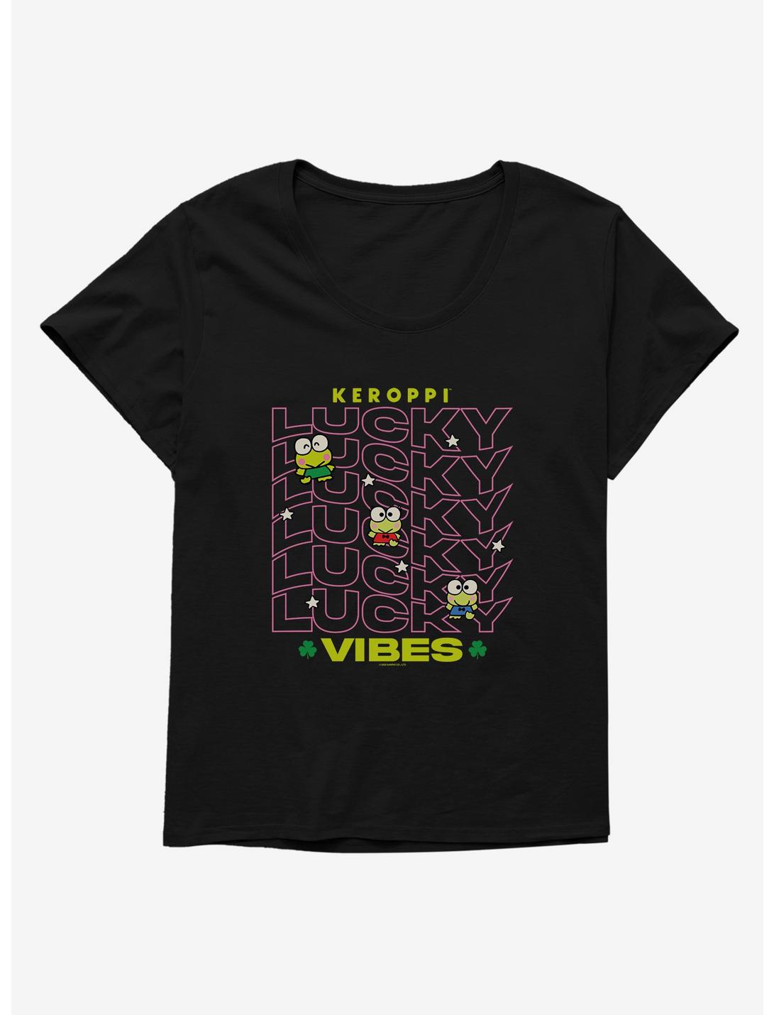 Keroppi? Lucky Vibes Womens T-Shirt Plus Size, BLACK, hi-res