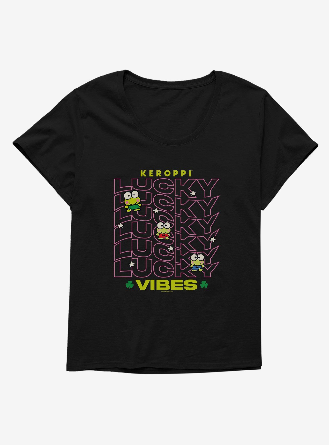 Keroppi? Lucky Vibes Womens T-Shirt Plus Size, BLACK, hi-res