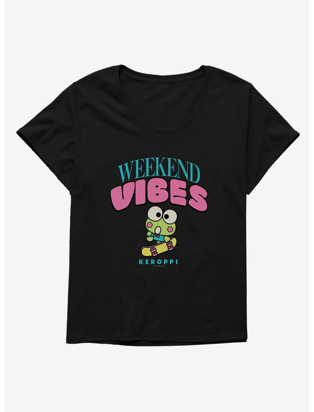 Keroppi? Weekend Vibes Womens T-Shirt Plus Size, BLACK, hi-res