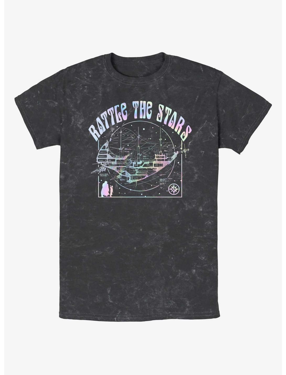 Disney Treasure Planet Rattle The Stars Argentum Ship Schematics Mineral Wash T-Shirt, BLACK, hi-res