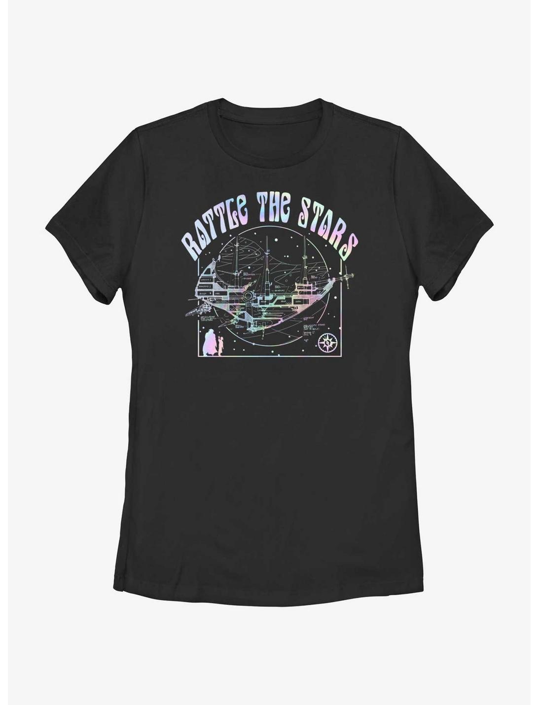 Disney Treasure Planet Rattle The Stars Argentum Ship Schematics Womens T-Shirt, BLACK, hi-res