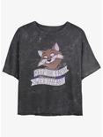 Disney The Rescuers Down Under Rufus The Cat Keep The Faith Sweetheart Mineral Wash Womens Crop T-Shirt, BLACK, hi-res