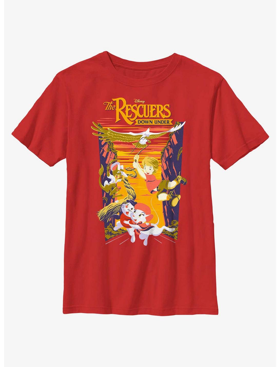 Disney The Rescuers Down Under National Park Rescue Youth T-Shirt, RED, hi-res