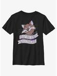 Disney The Rescuers Down Under Rufus The Cat Keep The Faith Sweetheart Youth T-Shirt, BLACK, hi-res
