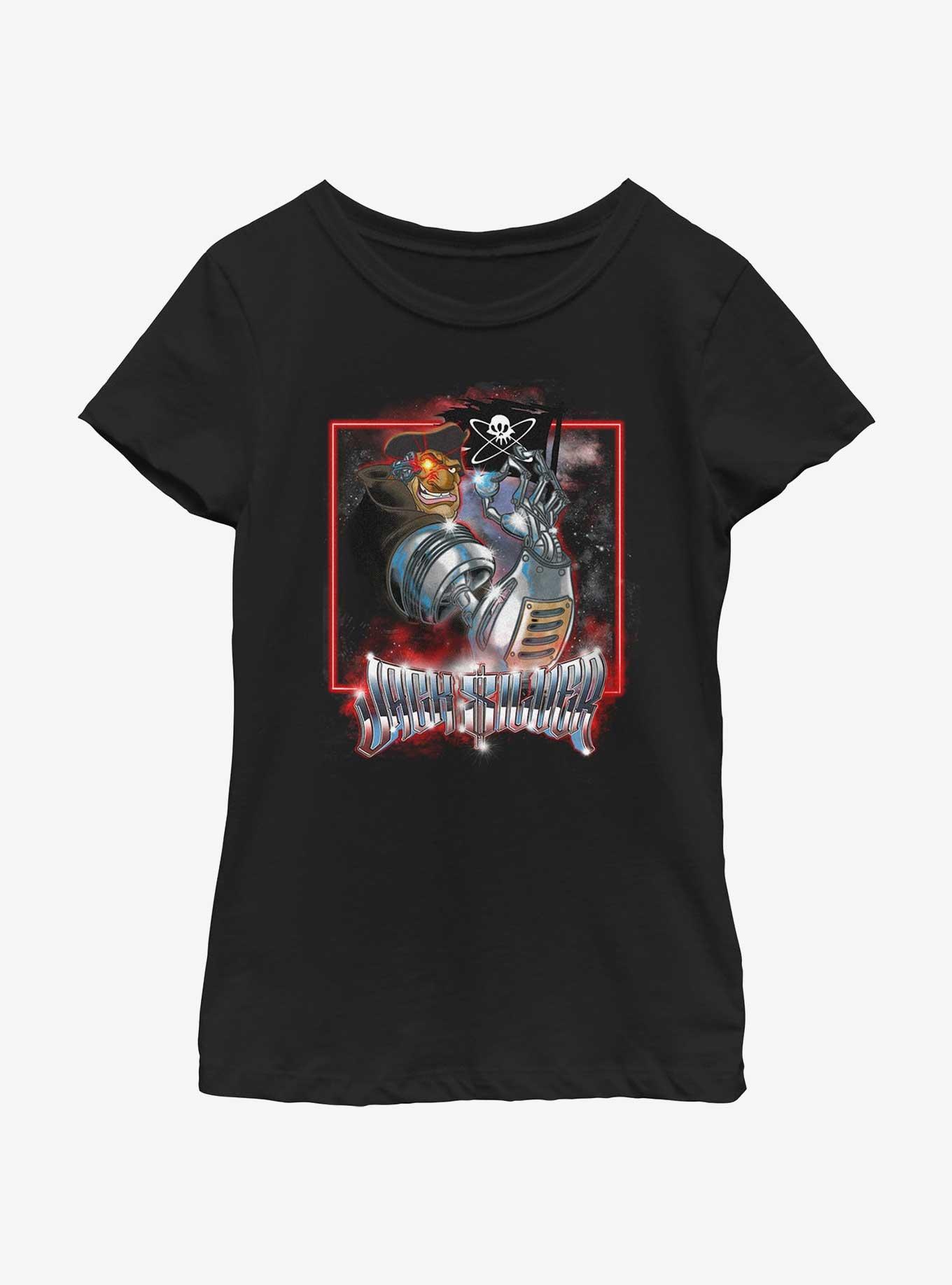 Disney Treasure Planet Metal Pirate John Silver Youth Girls T-Shirt, , hi-res