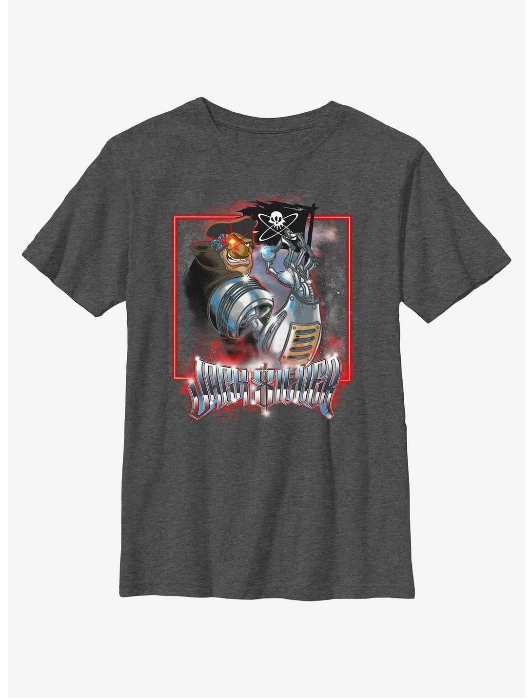 Disney Treasure Planet Metal Pirate John Silver Youth T-Shirt, CHAR HTR, hi-res