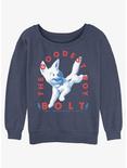 Disney Bolt The Goodest Boy Womens Slouchy Sweatshirt, BLUEHTR, hi-res