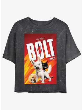 Disney Bolt Movie Poster Mineral Wash Womens Crop T-Shirt, , hi-res