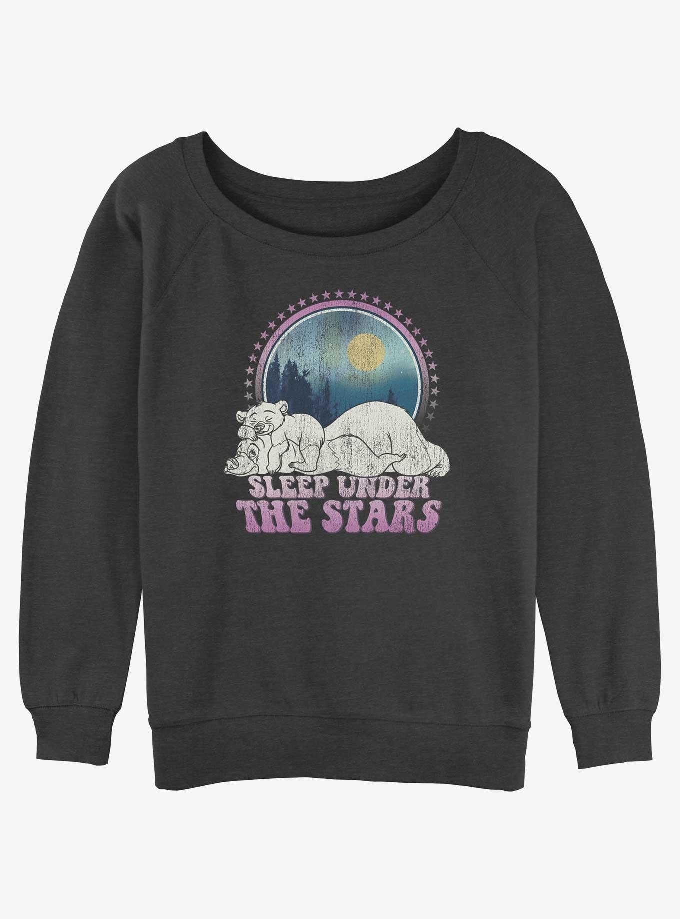 Disney Brother Bear Sleep Under The Stars Womens Slouchy Sweatshirt, CHAR HTR, hi-res