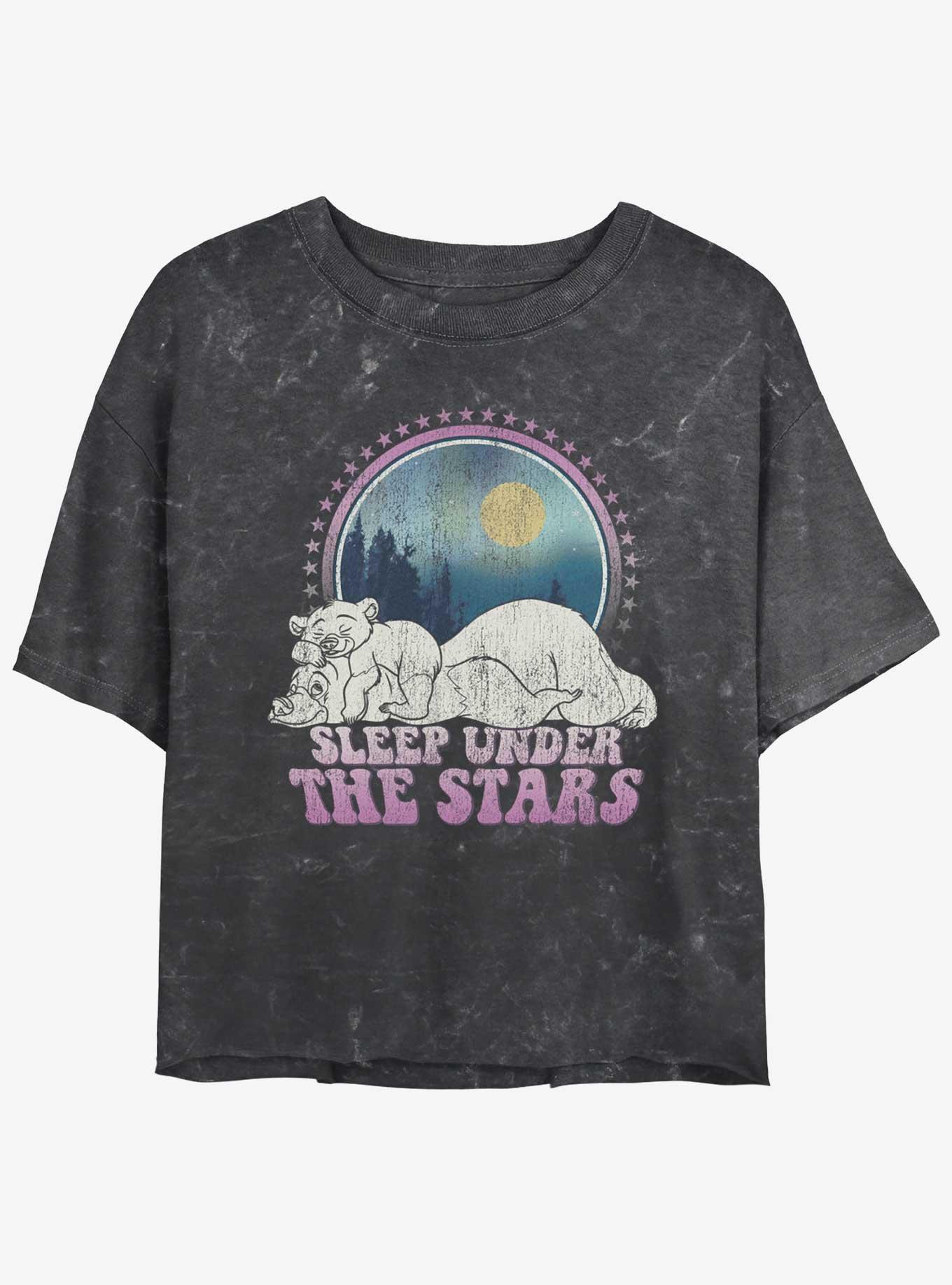 Disney Brother Bear Sleep Under The Stars Mineral Wash Womens Crop T-Shirt, , hi-res