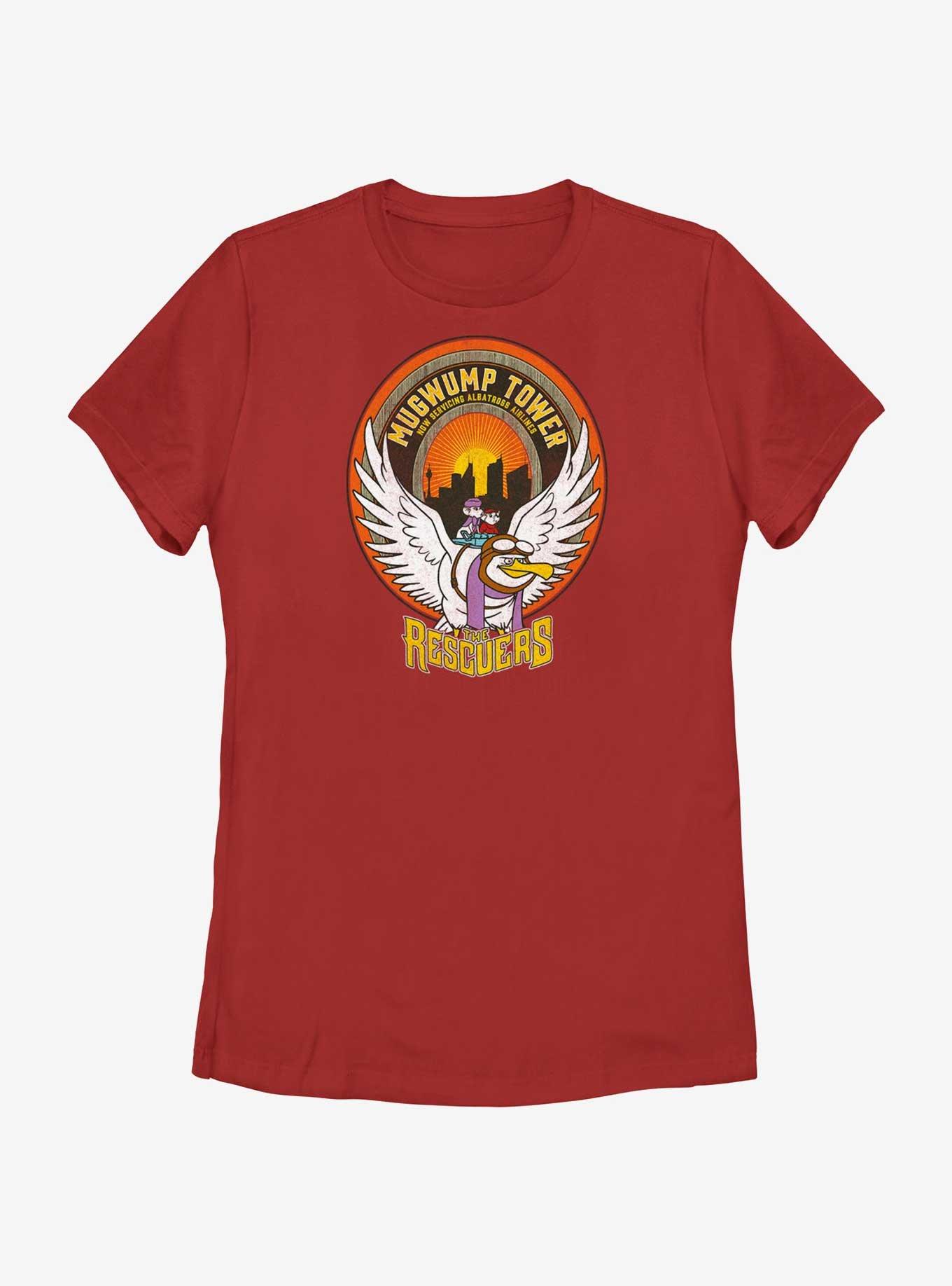 Disney The Rescuers Down Under Mugwump Tower Badge Womens T-Shirt, RED, hi-res