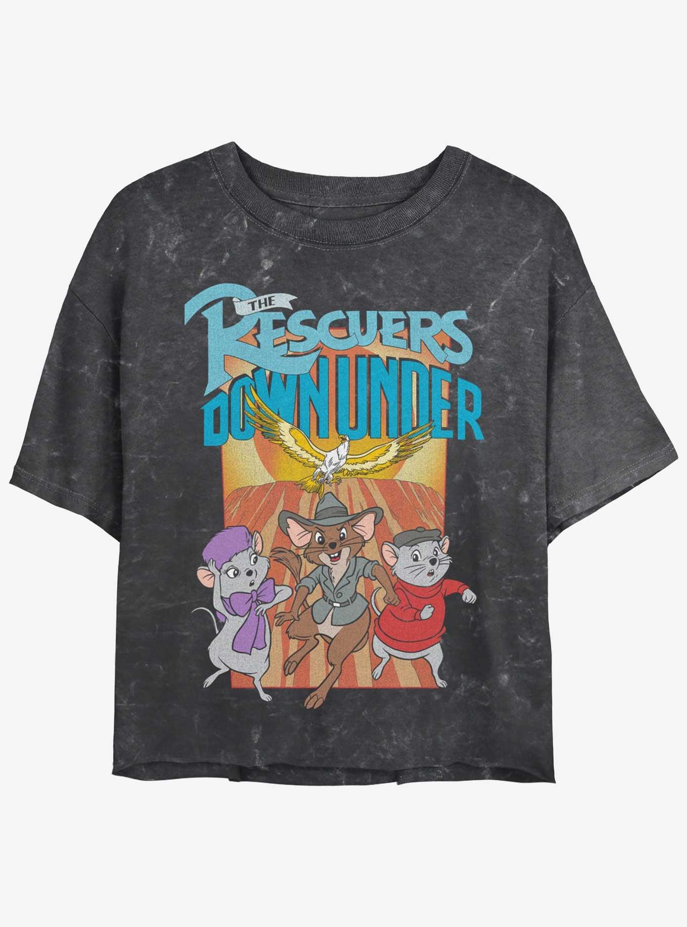 Disney The Rescuers Down Under Flight of the Marahute Mineral Wash Womens Crop T-Shirt, BLACK, hi-res