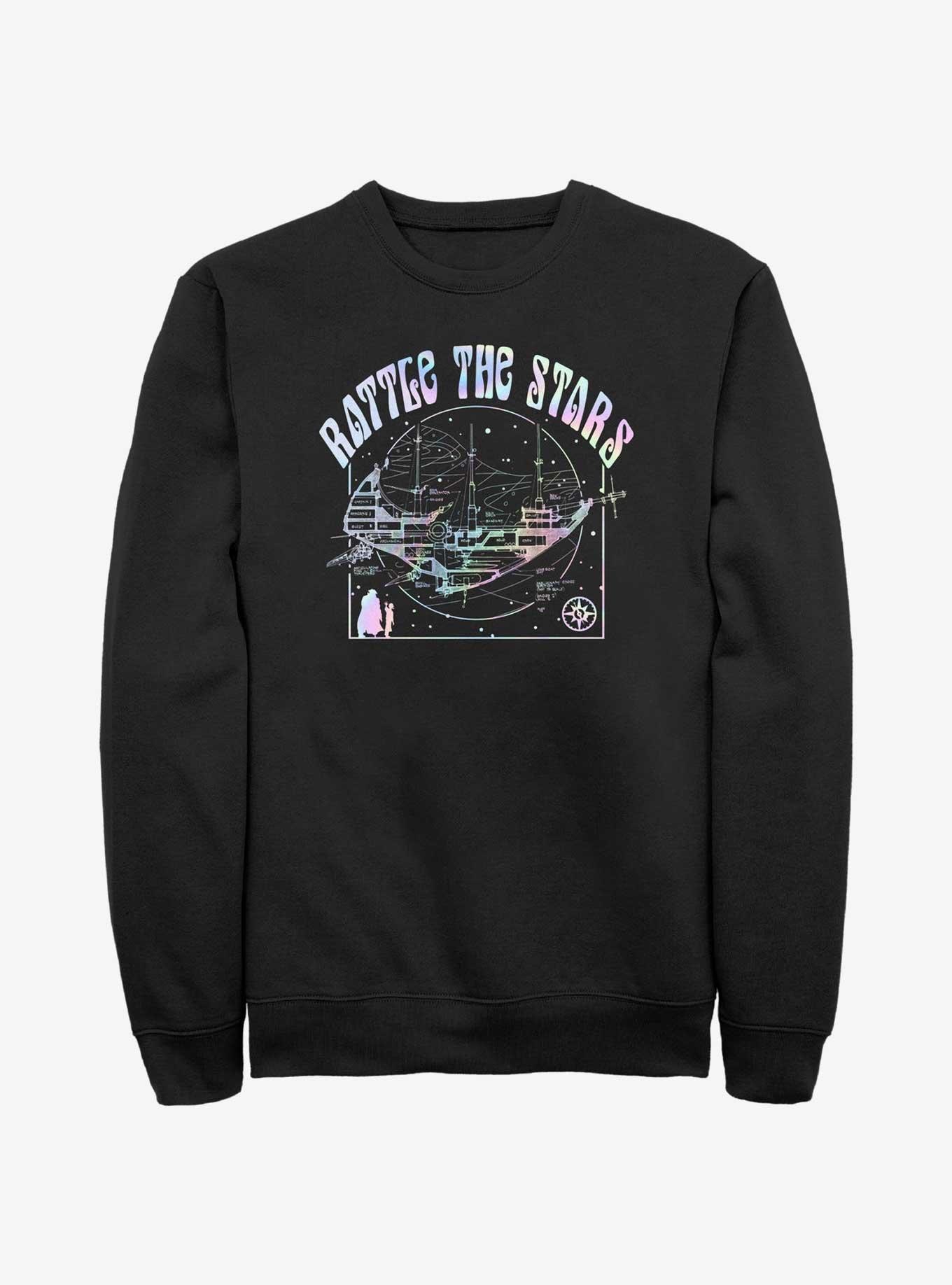 Disney Treasure Planet Rattle The Stars Argentum Ship Schematics Sweatshirt, BLACK, hi-res