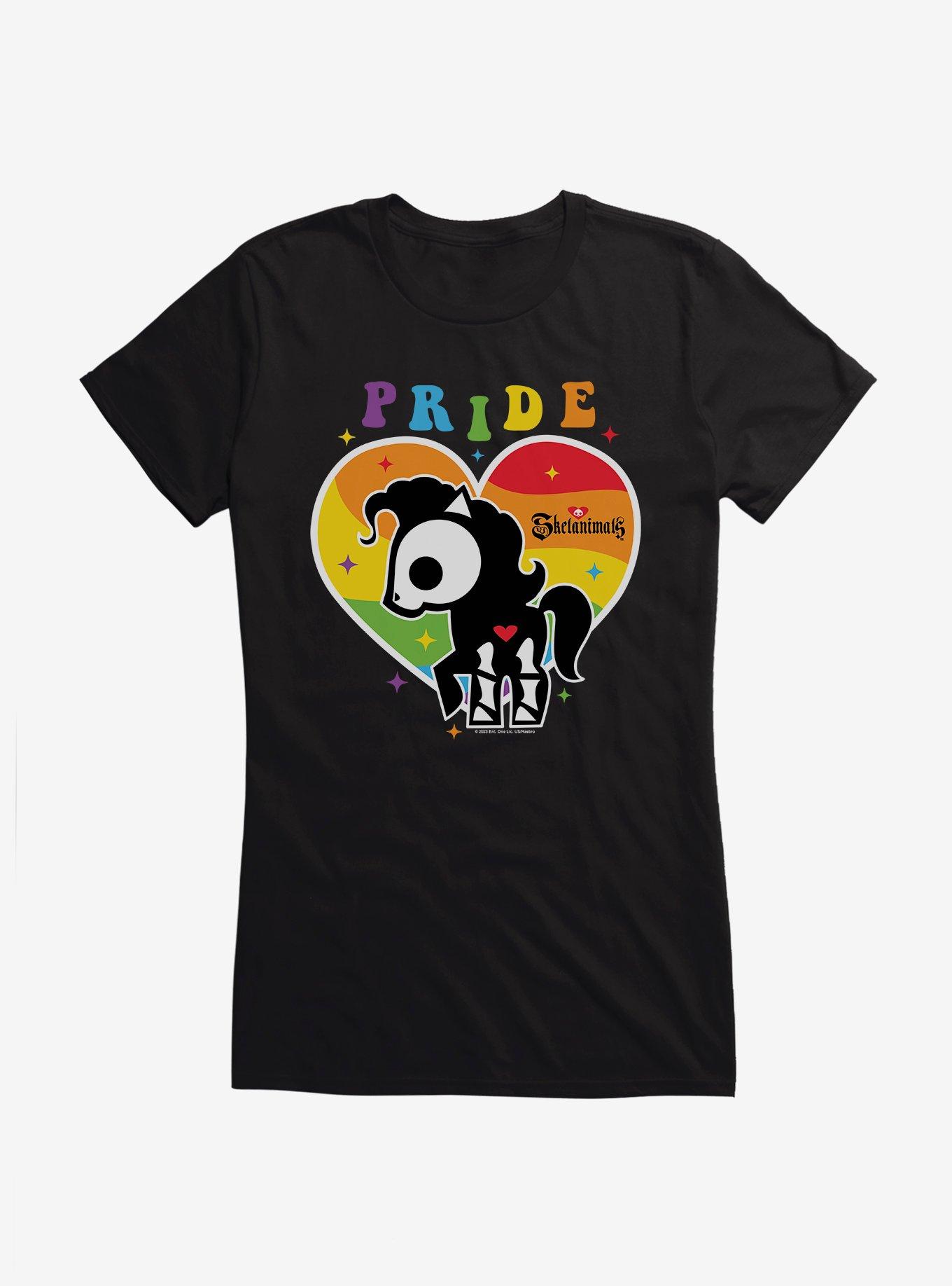 Skelanimals Bonita Pride Heart Girls T-Shirt, BLACK, hi-res