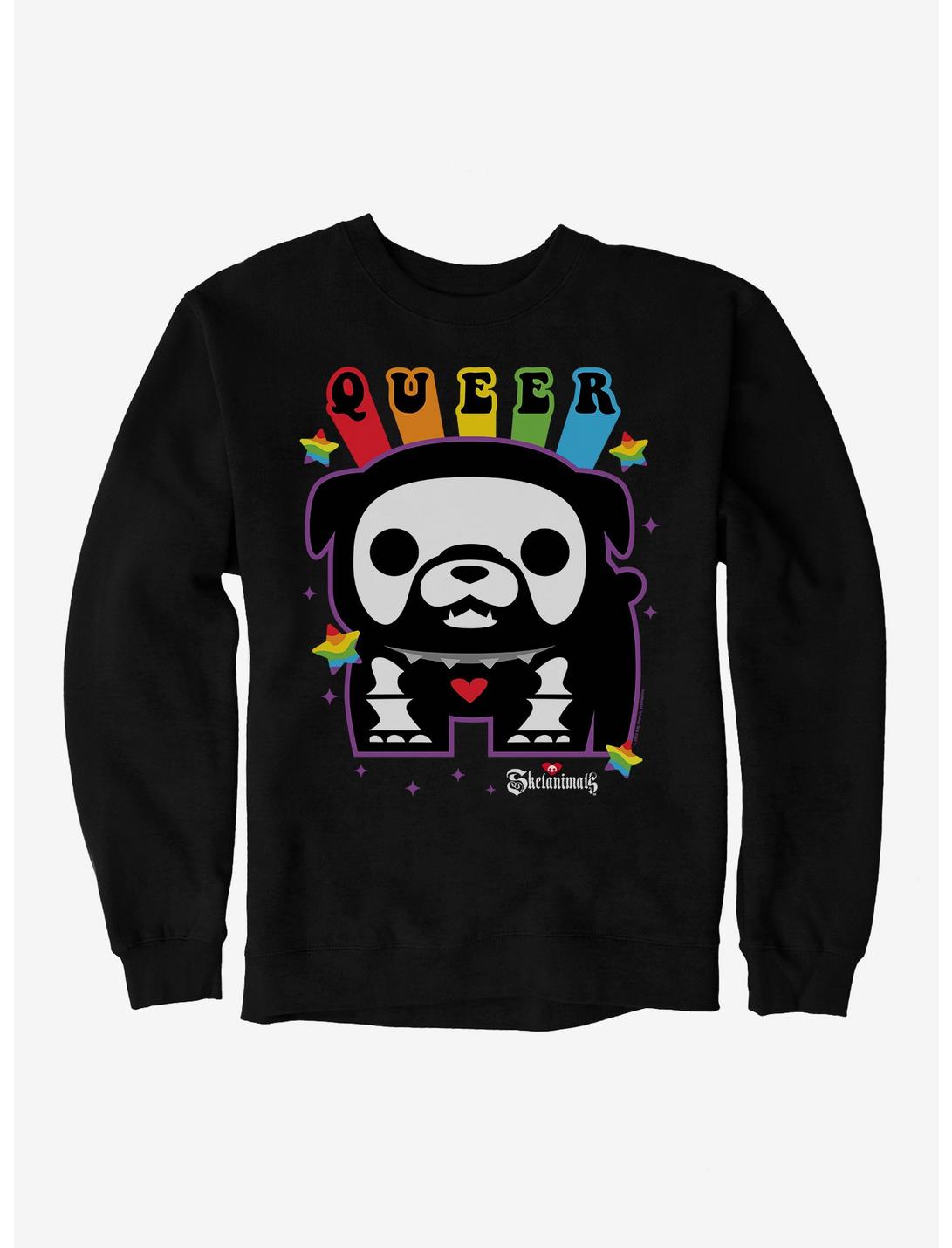 Skelanimals Maxx Pride Queer Sweatshirt, BLACK, hi-res