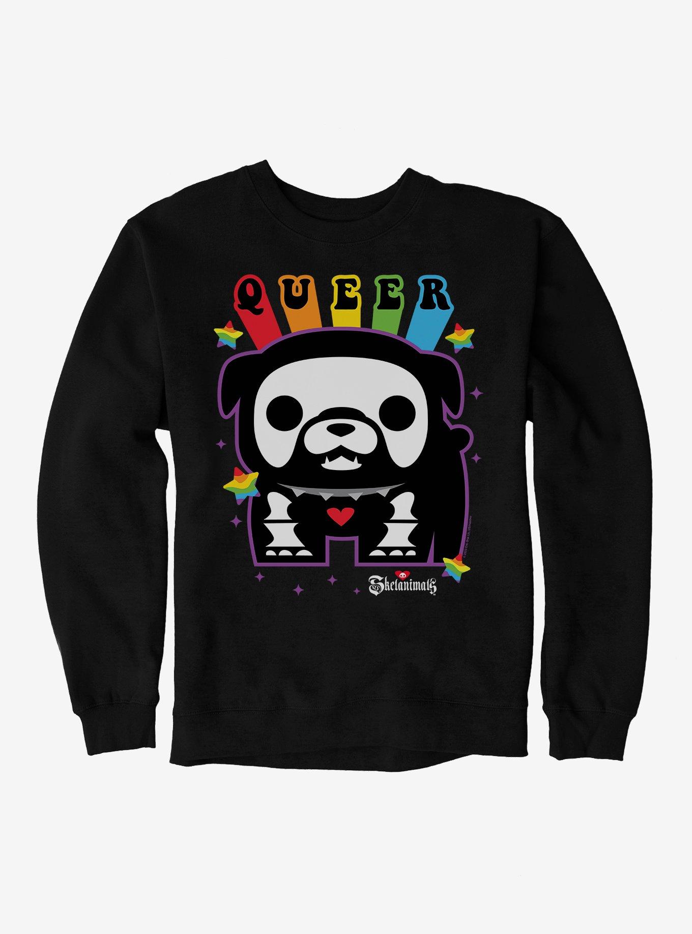 Skelanimals Maxx Pride Queer Sweatshirt, BLACK, hi-res
