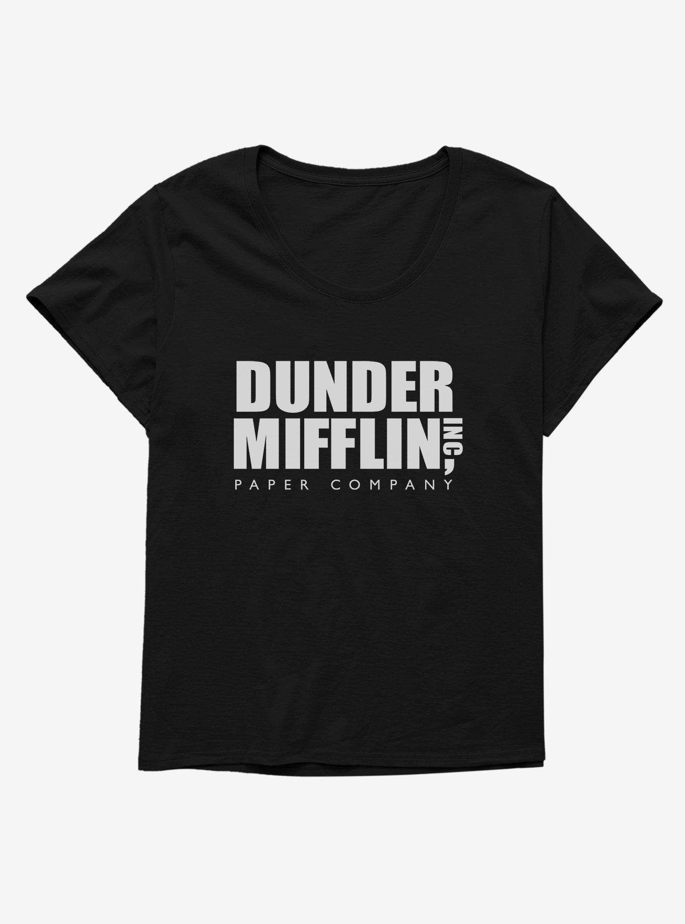The Office Dunder Mifflin Logo Womens T-Shirt Plus Size, BLACK, hi-res
