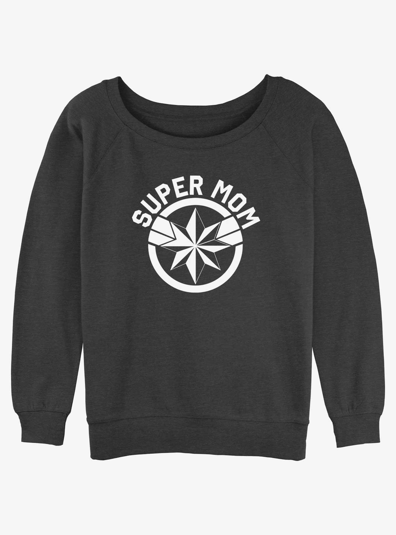 Marvel Avengers Super Mom Captain Marvel Logo Girls Slouchy Sweatshirt