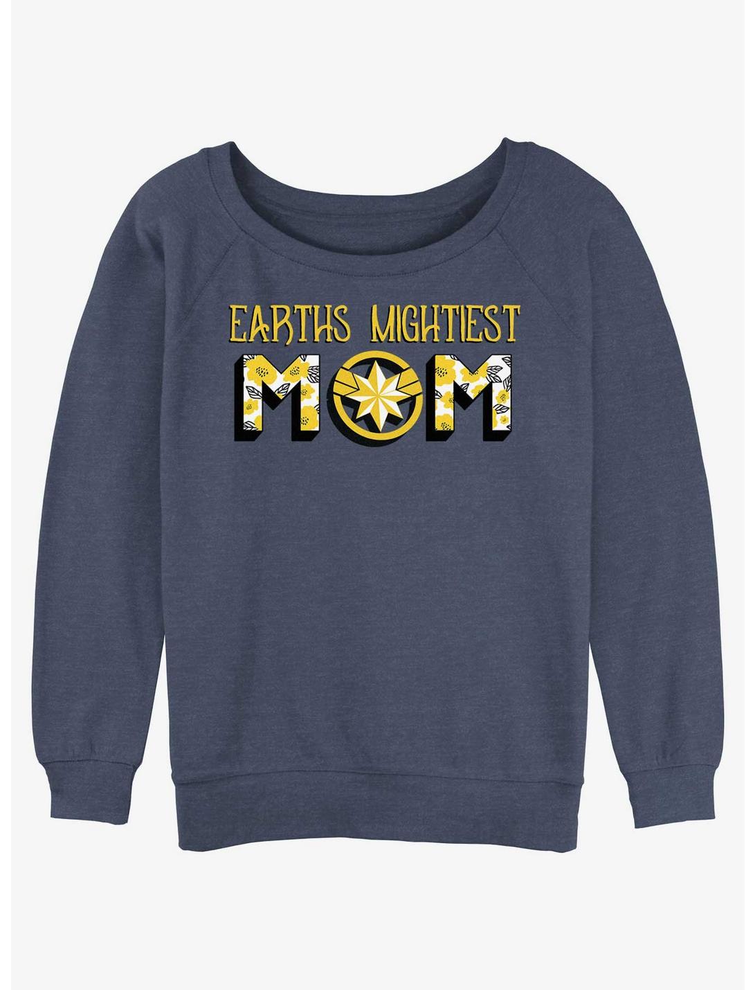 Marvel Captain Marvel Earths Mightiest Mom Girls Slouchy Sweatshirt, BLUEHTR, hi-res