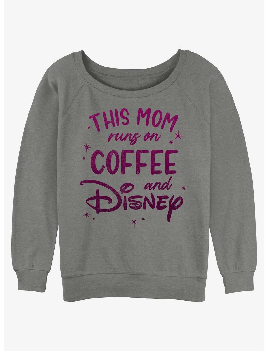 Disney Channel This Mom Runs On Coffee and Disney Girls Slouchy Sweatshirt, GRAY HTR, hi-res