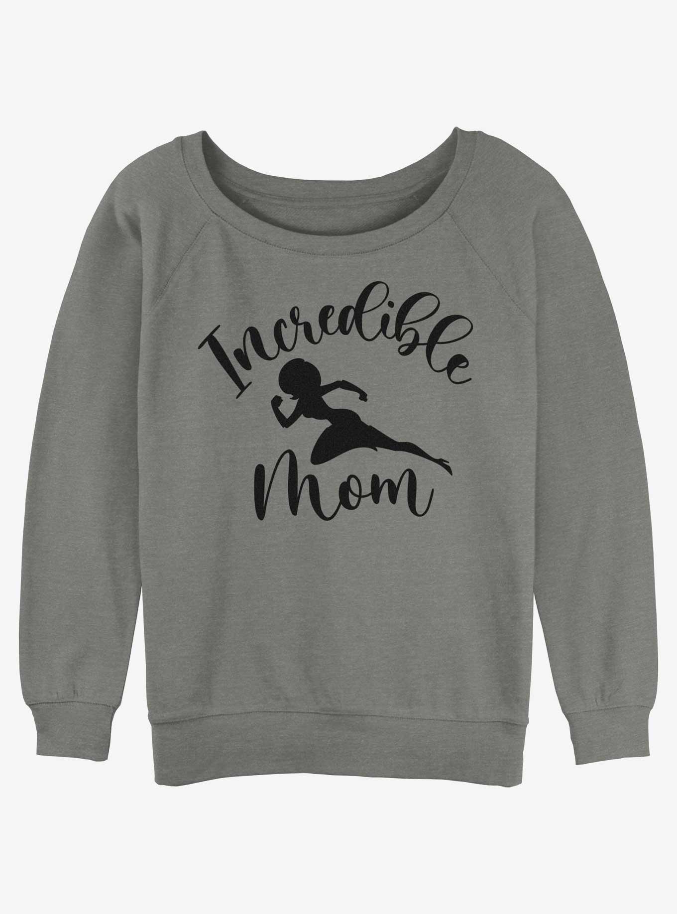 Disney Pixar The Incredibles Incredible Mom Girls Slouchy Sweatshirt, GRAY HTR, hi-res