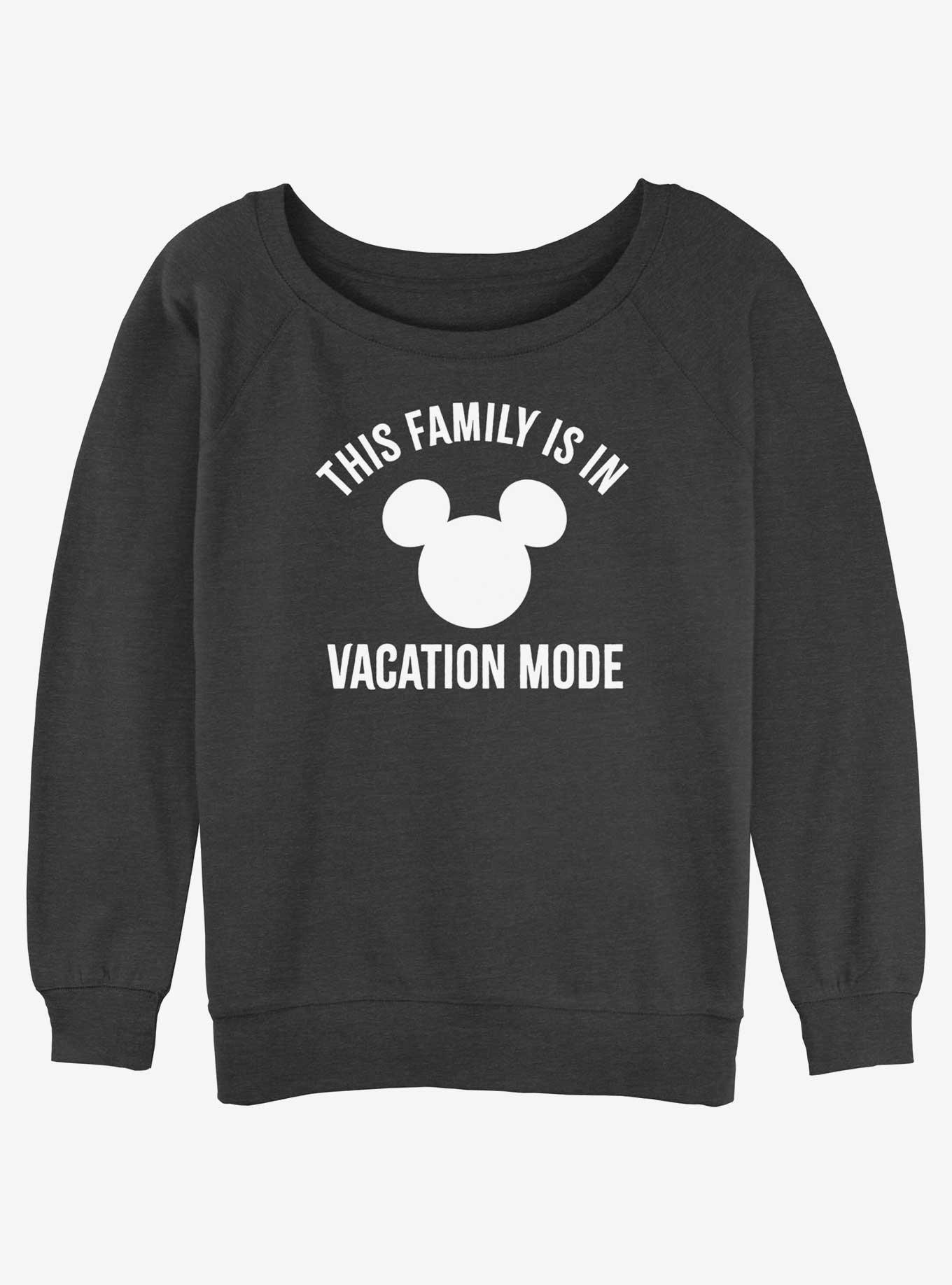 Disney Mickey Mouse Vacation Mode Girls Slouchy Sweatshirt, CHAR HTR, hi-res