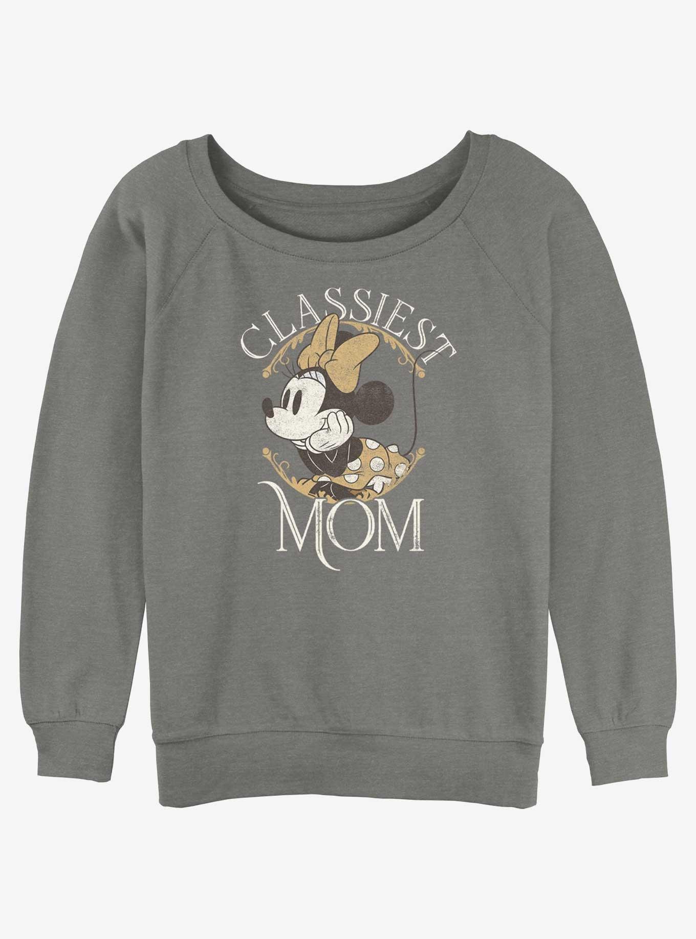 Disney Minnie Mouse Classiest Mom Girls Slouchy Sweatshirt, GRAY HTR, hi-res