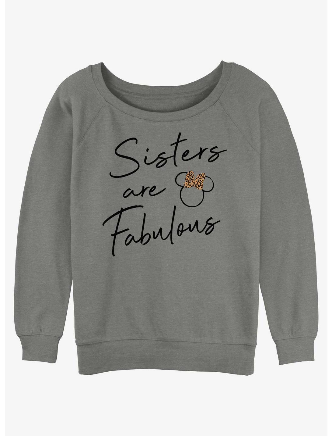 Disney Minnie Mouse Sisters Are Fabulous Girls Slouchy Sweatshirt, GRAY HTR, hi-res