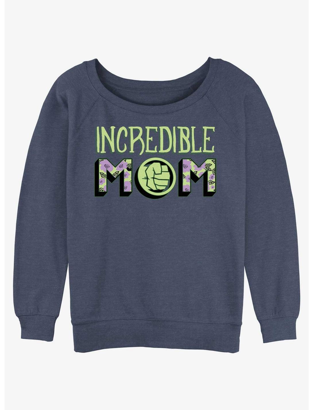 Marvel Incredible Hulk Mom Girls Slouchy Sweatshirt, BLUEHTR, hi-res