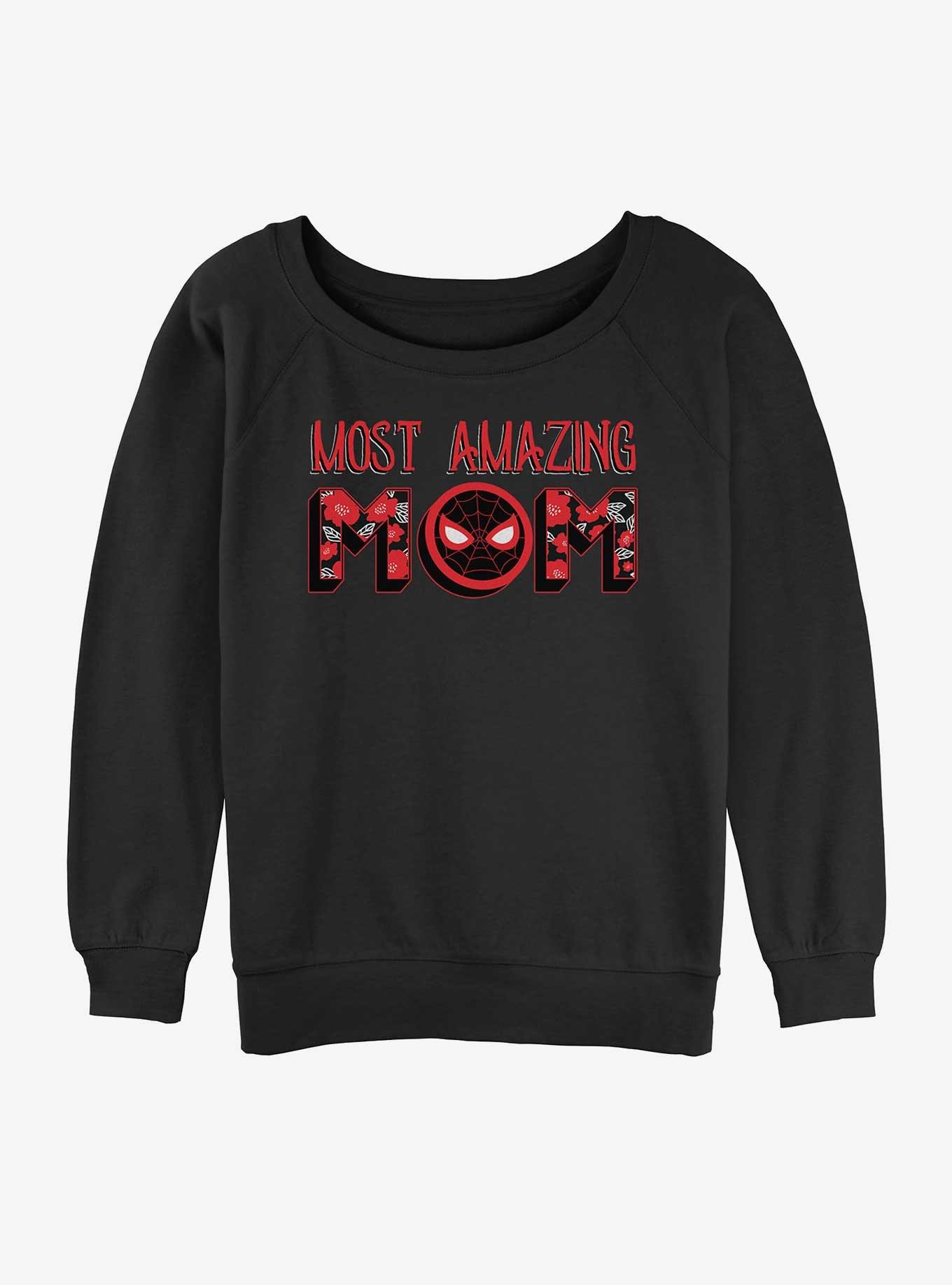 Marvel Spider-Man Most Amazing Mom Girls Slouchy Sweatshirt, , hi-res