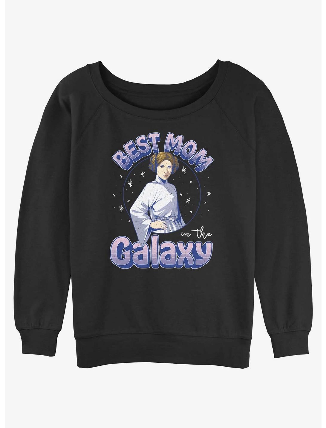 Disney Star Wars Best Mom In The Galaxy Girls Slouchy Sweatshirt, BLACK, hi-res
