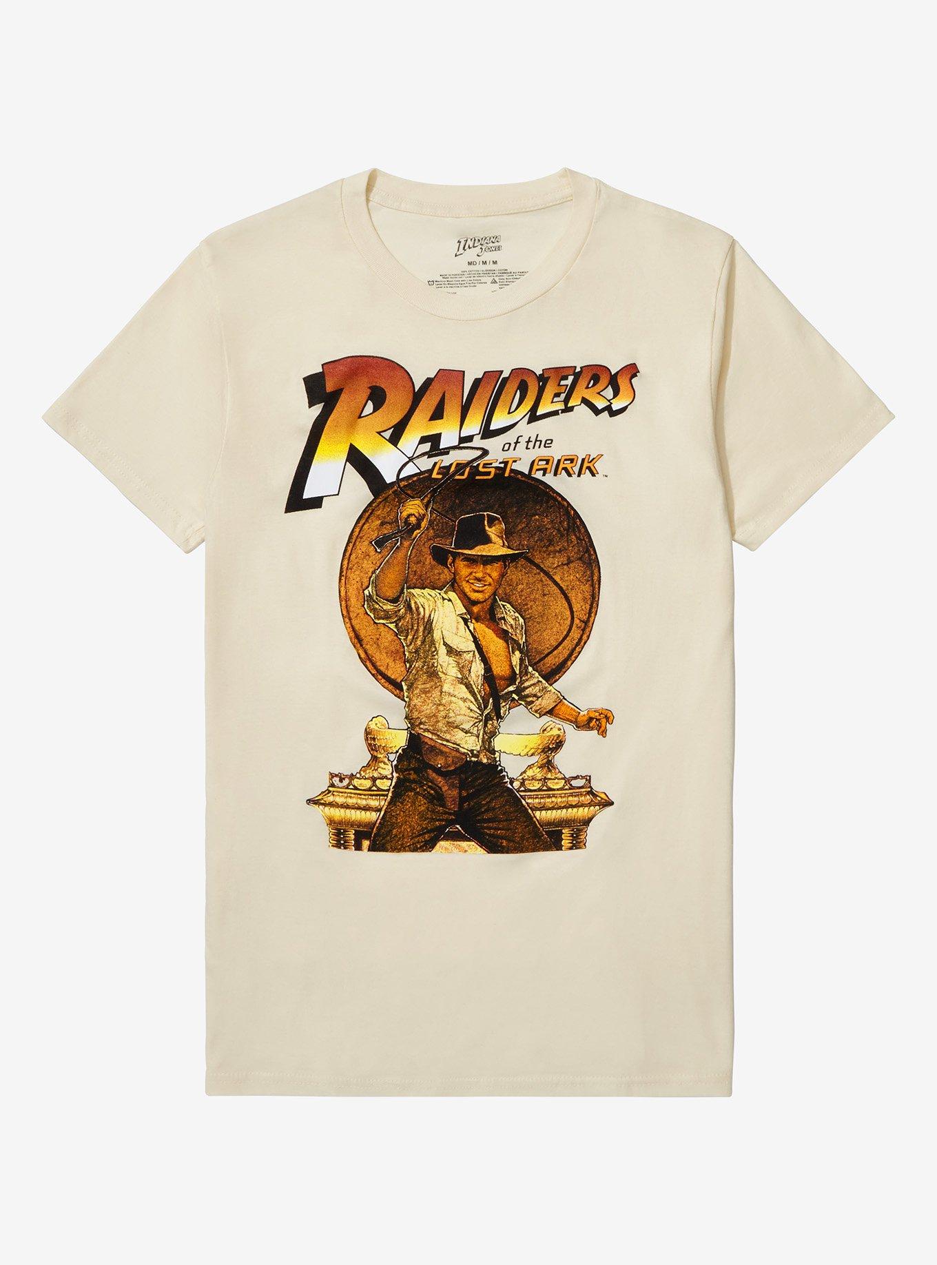 Heroes & Villains | Indiana Jones Raiders of The Lost Ark Title Natural Tee | Official Apparel & Accessories | Heroes & Villains L