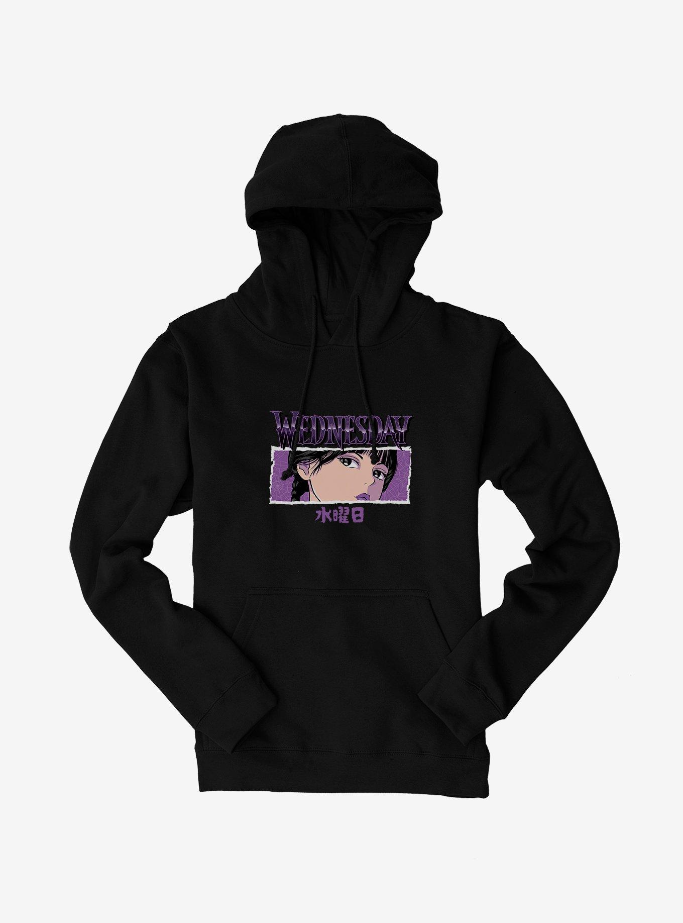 Wednesday Anime Glare Hoodie, , hi-res