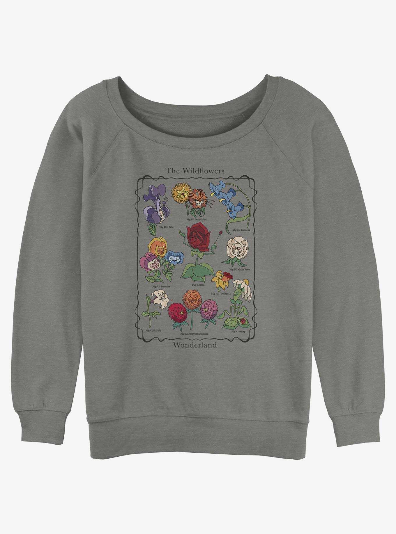 Disney Alice In Wonderland The Wildflowers Womens Slouchy Sweatshirt, , hi-res
