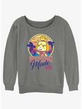 Animal Crossing Isabelle Vacation Mode Womens Slouchy Sweatshirt, GRAY HTR, hi-res