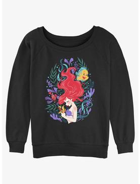 Plus Size Disney The Little Mermaid Leafy Ariel Womens Slouchy Sweatshirt, , hi-res