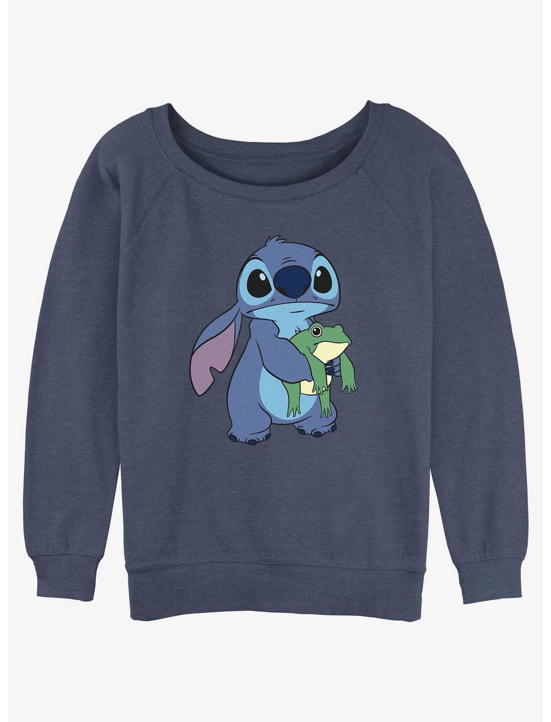 Disney Lilo & Stitch Froggie Friend Womens Slouchy Sweatshirt, BLUEHTR, hi-res