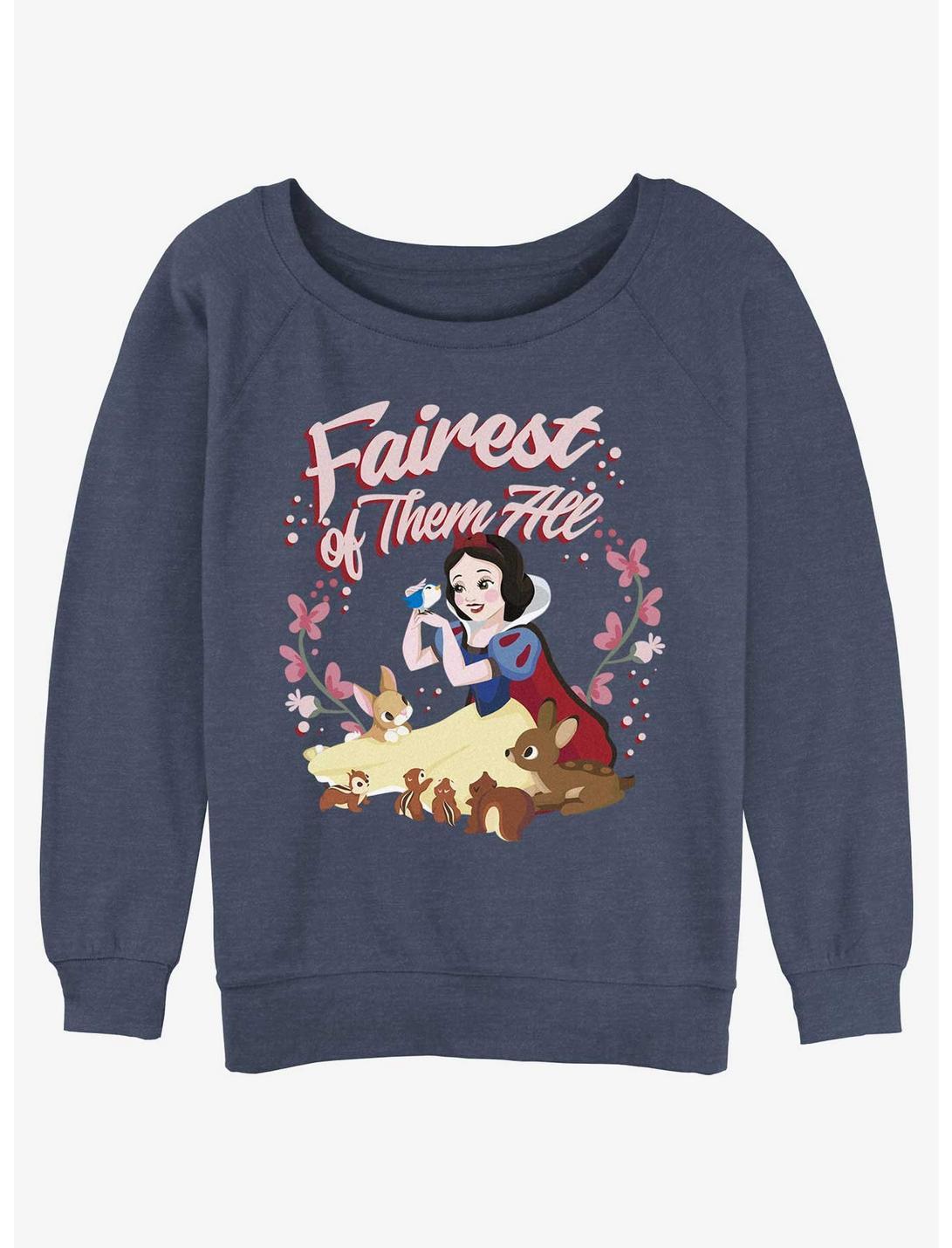 Disney Snow White and the Seven Dwarfs Fairest of Them All Womens Slouchy Sweatshirt, BLUEHTR, hi-res