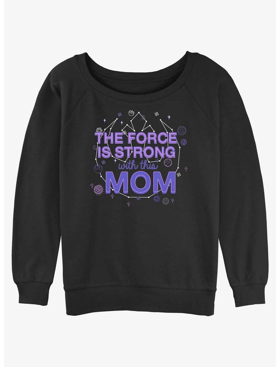 Disney Star Wars The Force Is Strong With This Mom Womens Slouchy Sweatshirt, BLACK, hi-res