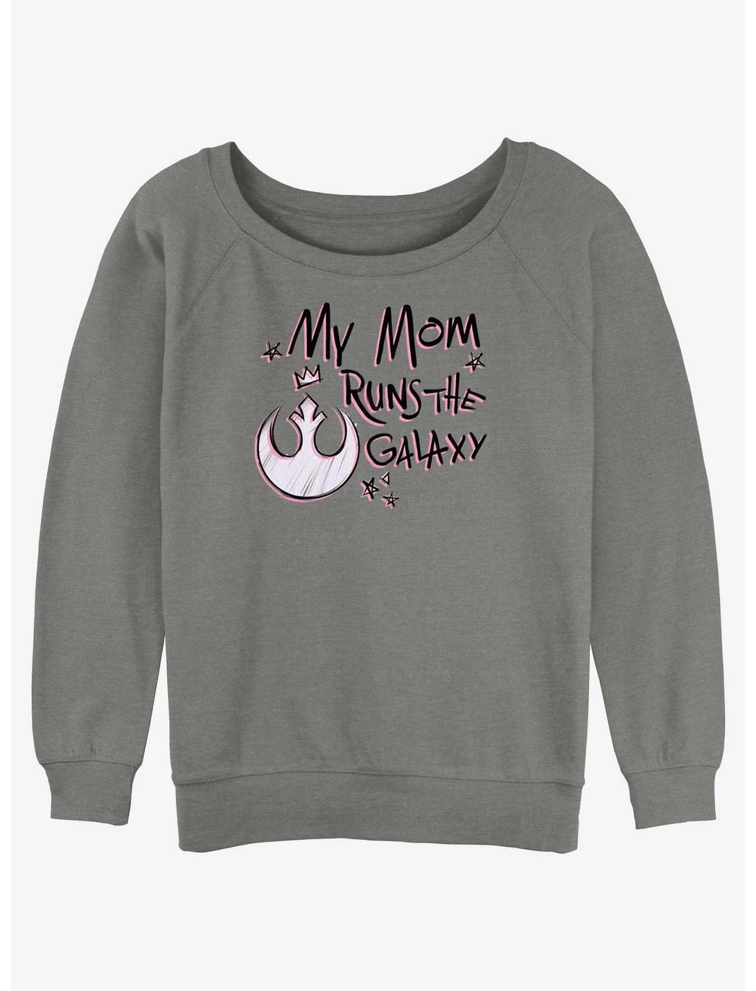 Disney Star Wars This Mom Runs The Galaxy Womens Slouchy Sweatshirt, GRAY HTR, hi-res
