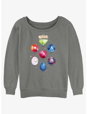 Steven Universe Watercolor Gemstones Womens Slouchy Sweatshirt, , hi-res