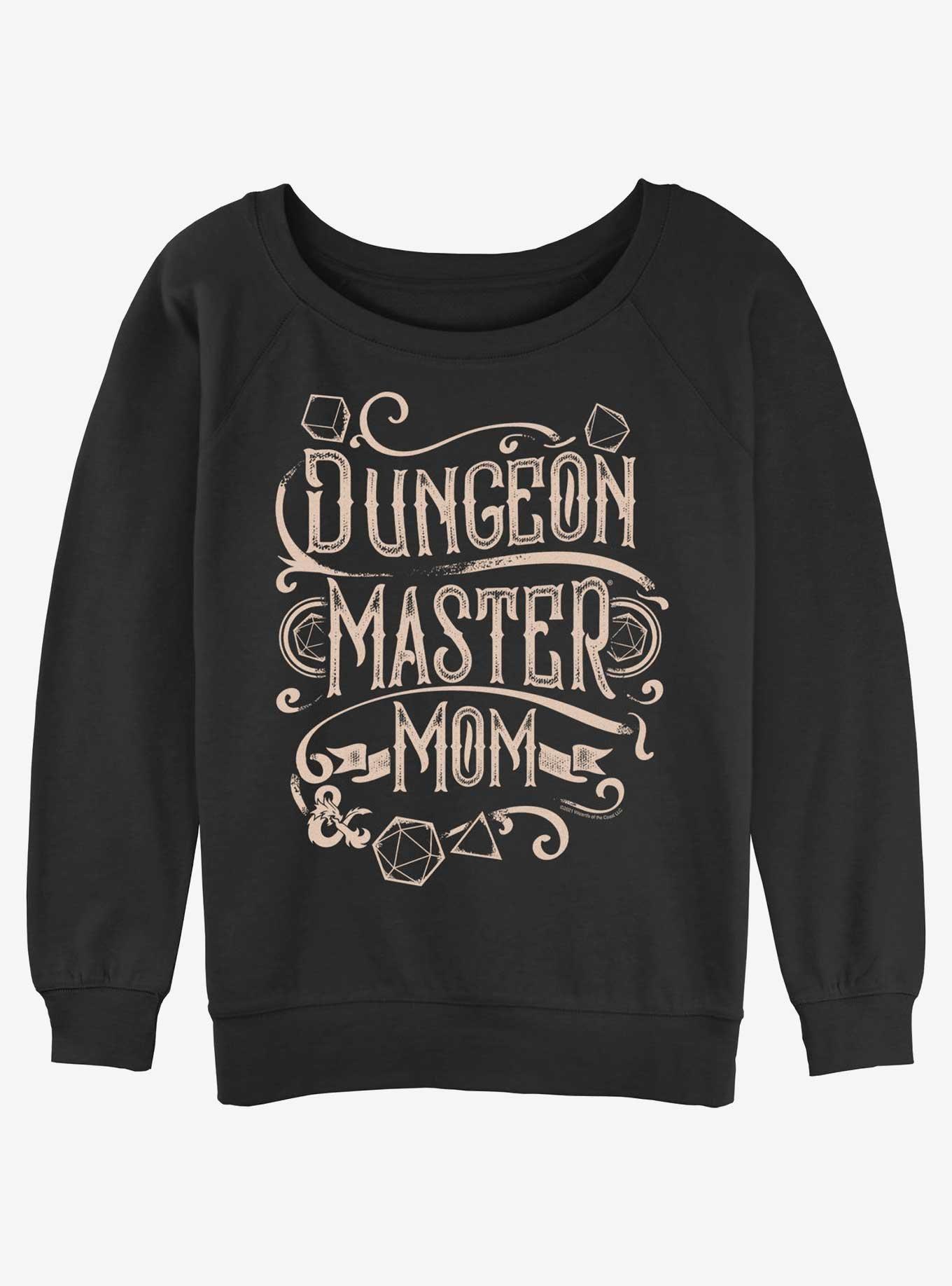 Dungeons & Dragons Dungeon Master Mom Womens Slouchy Sweatshirt, BLACK, hi-res