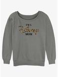 Disney Channel Leopard Print I'm A Disney Mom Womens Slouchy Sweatshirt, GRAY HTR, hi-res