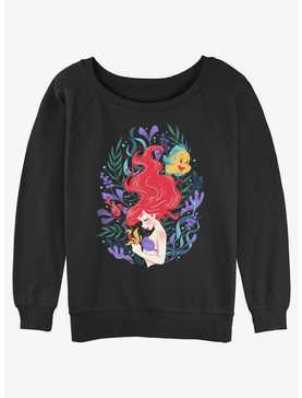 Disney The Little Mermaid Leafy Ariel Womens Slouchy Sweatshirt, , hi-res