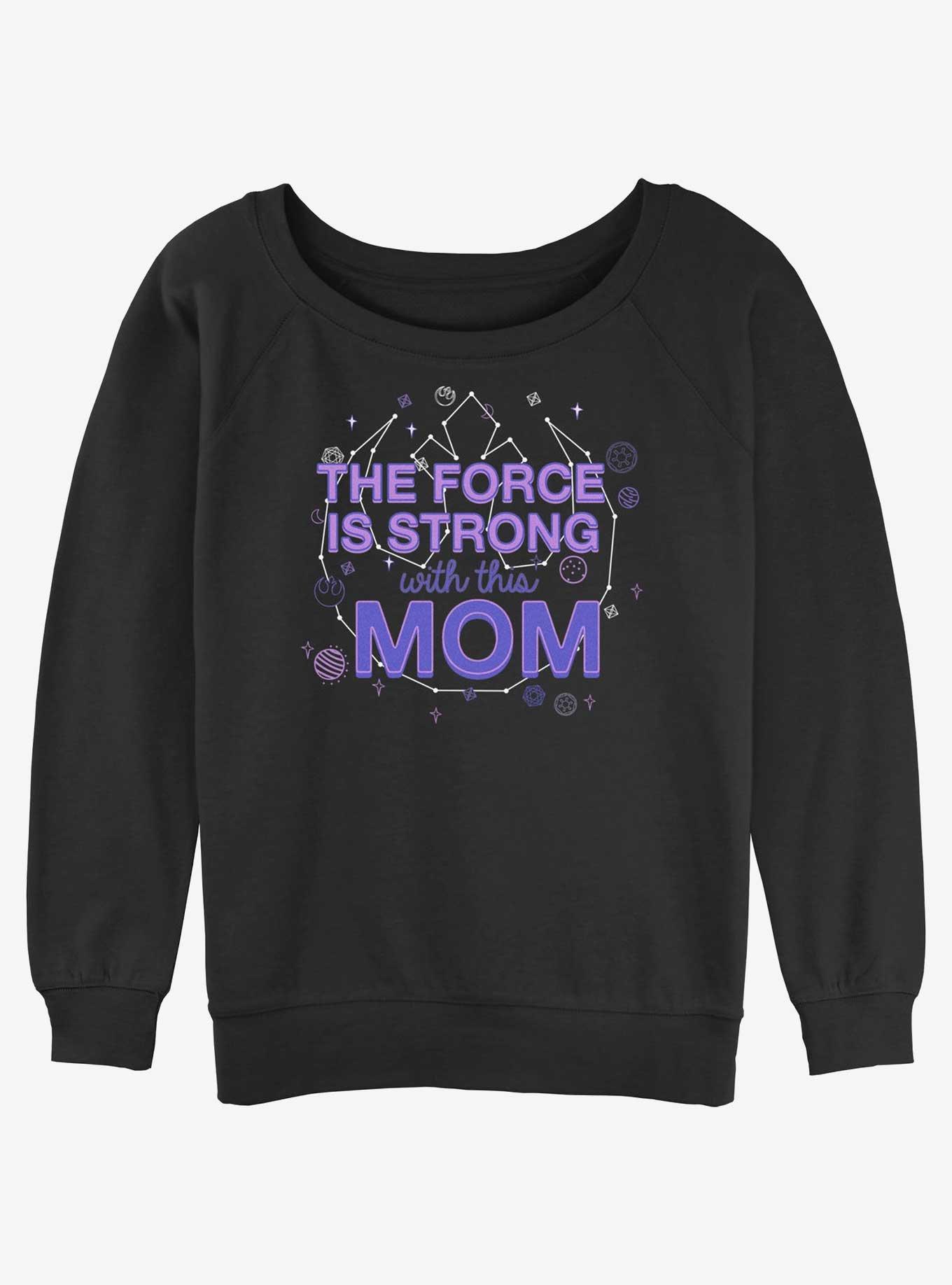 Disney Star Wars The Force Is Strong With This Mom Womens Slouchy Sweatshirt, BLACK, hi-res