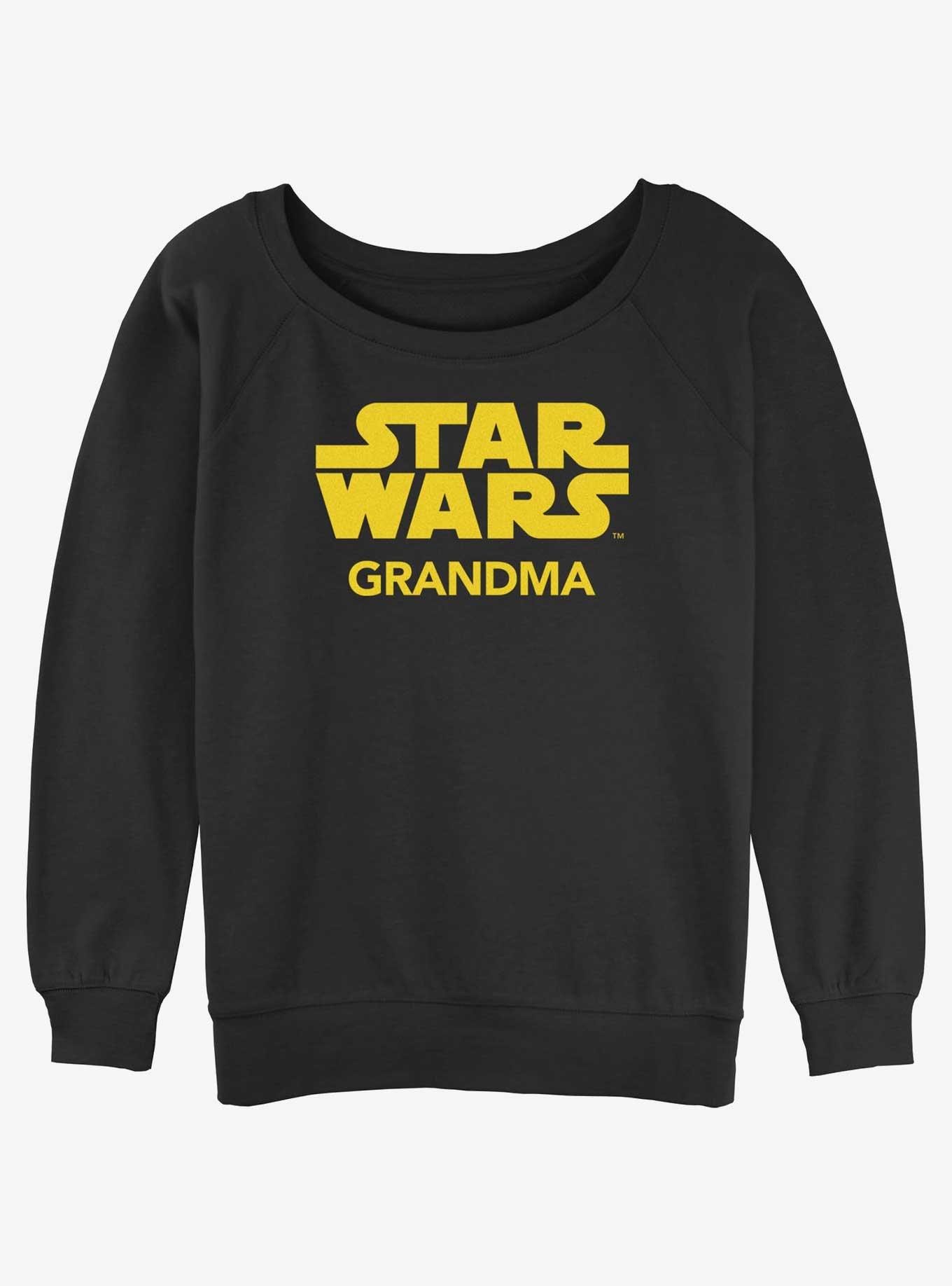 Disney Star Wars Grandma Womens Slouchy Sweatshirt, BLACK, hi-res