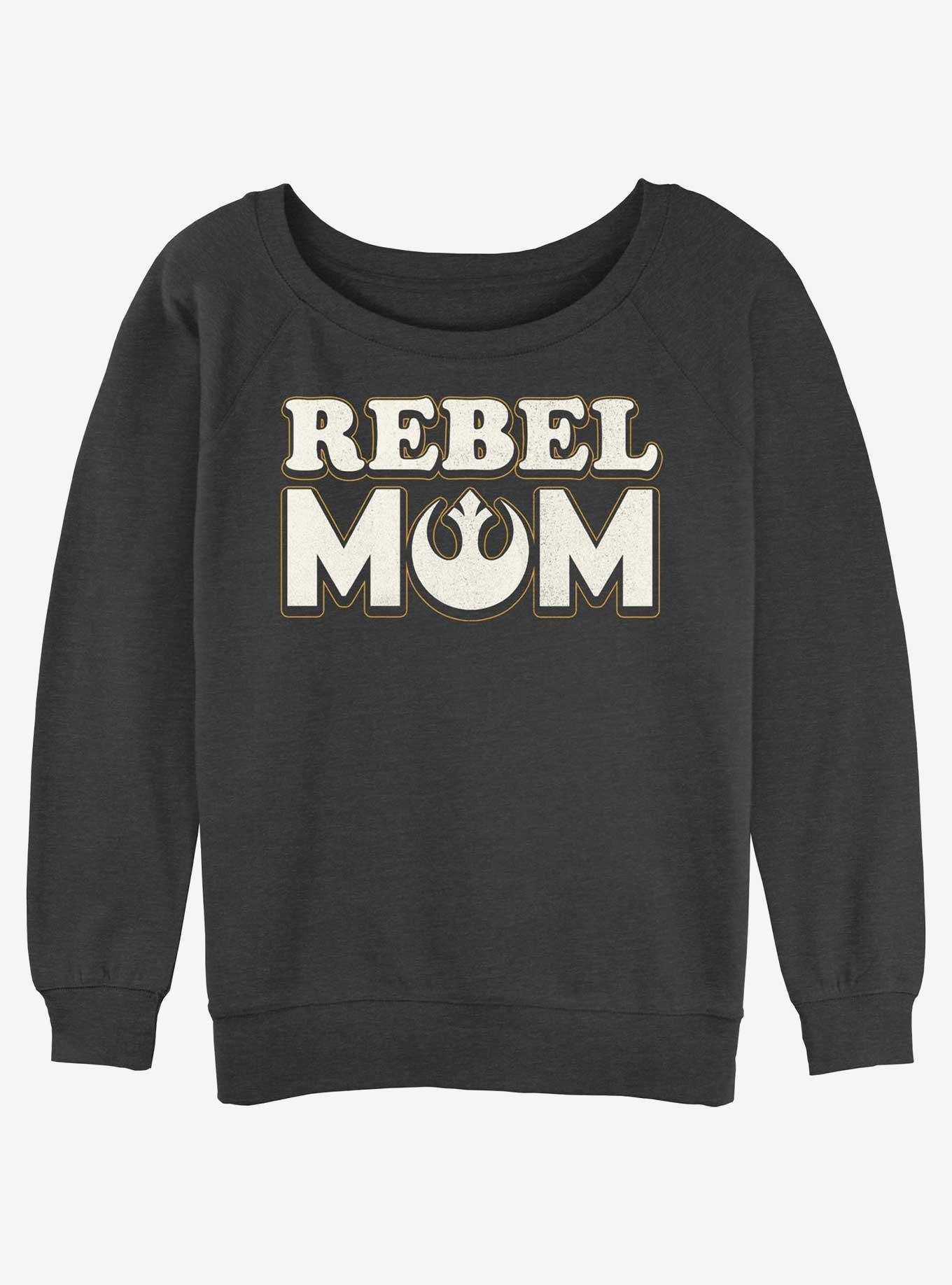 Disney Star Wars Rebel Mom Womens Slouchy Sweatshirt, CHAR HTR, hi-res