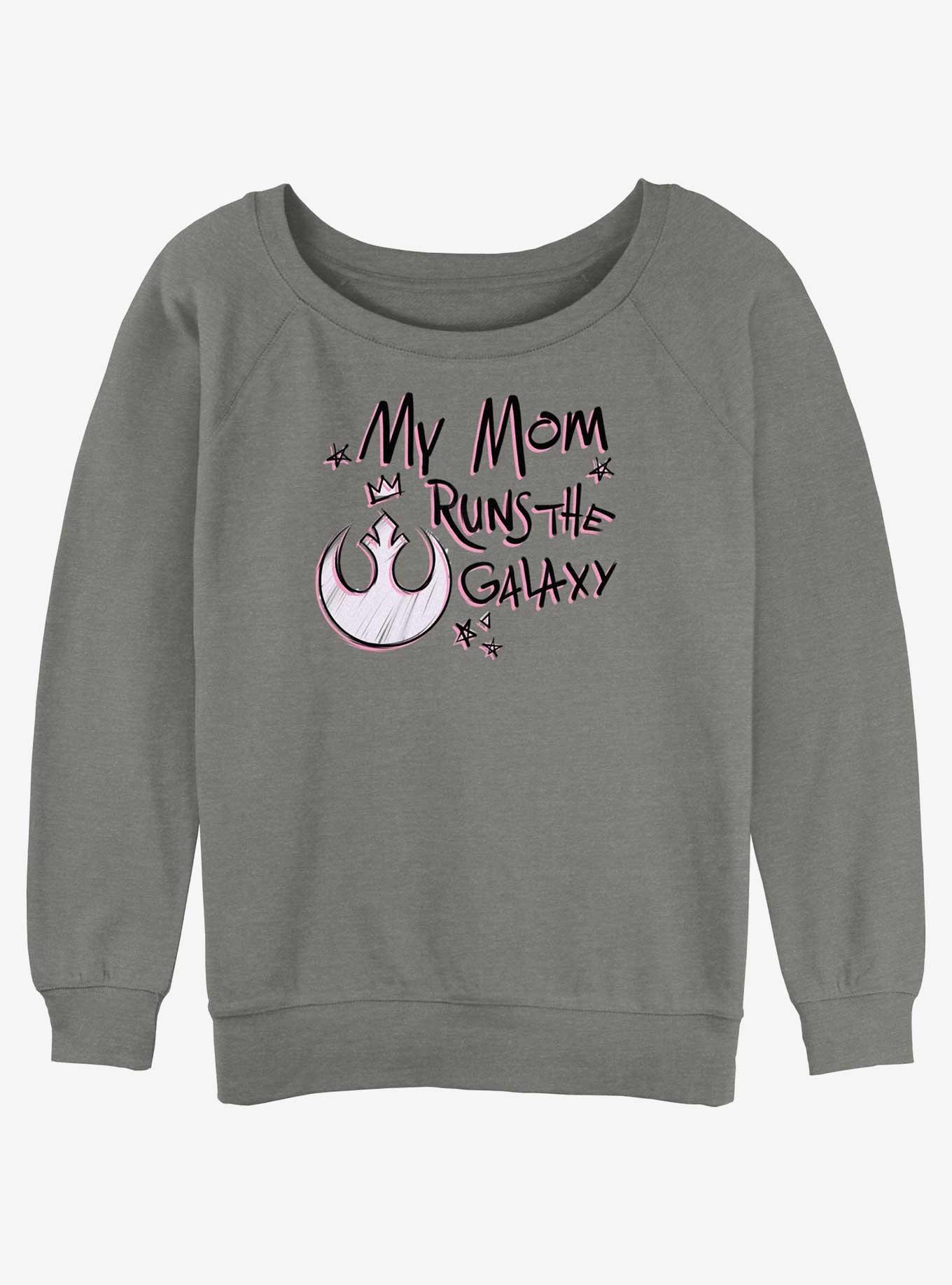 Disney Star Wars This Mom Runs The Galaxy Womens Slouchy Sweatshirt, GRAY HTR, hi-res