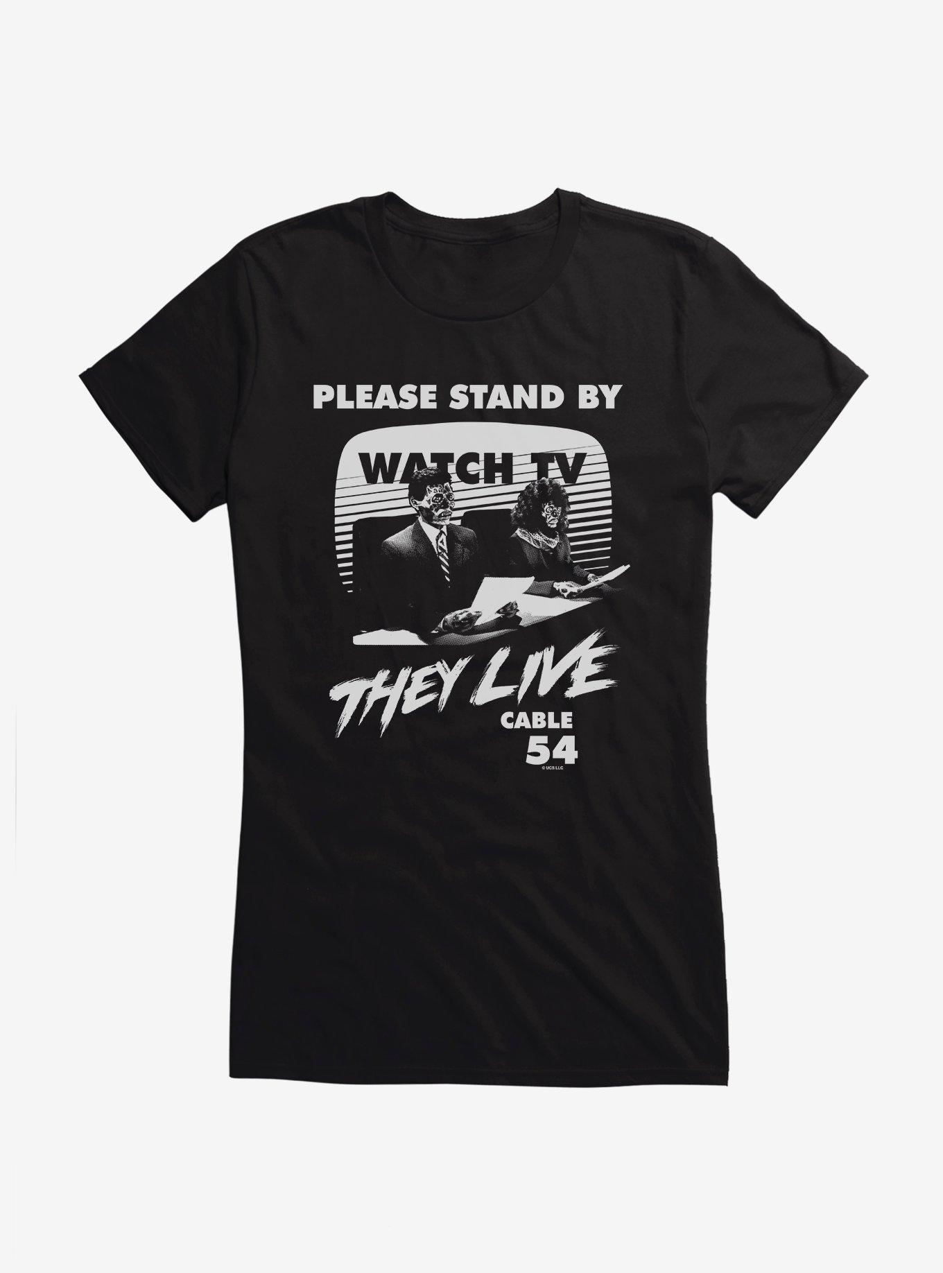 They Live Watch TV Girls T-Shirt, BLACK, hi-res